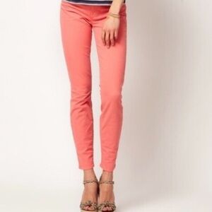 J Brand| Vibrant Coral High Rise Skinny Jeans Sz 28